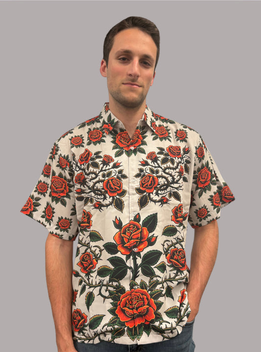 Rose Madness(White Background) - Short Sleeve