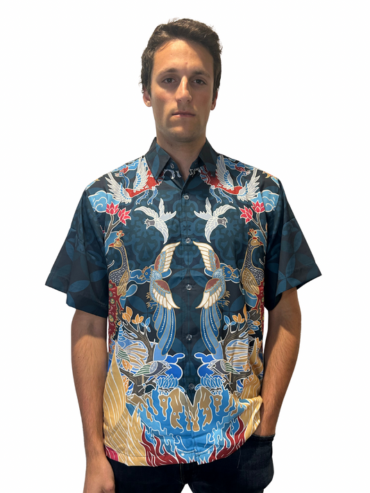 Blue Peacocks Garden - Short Sleeve
