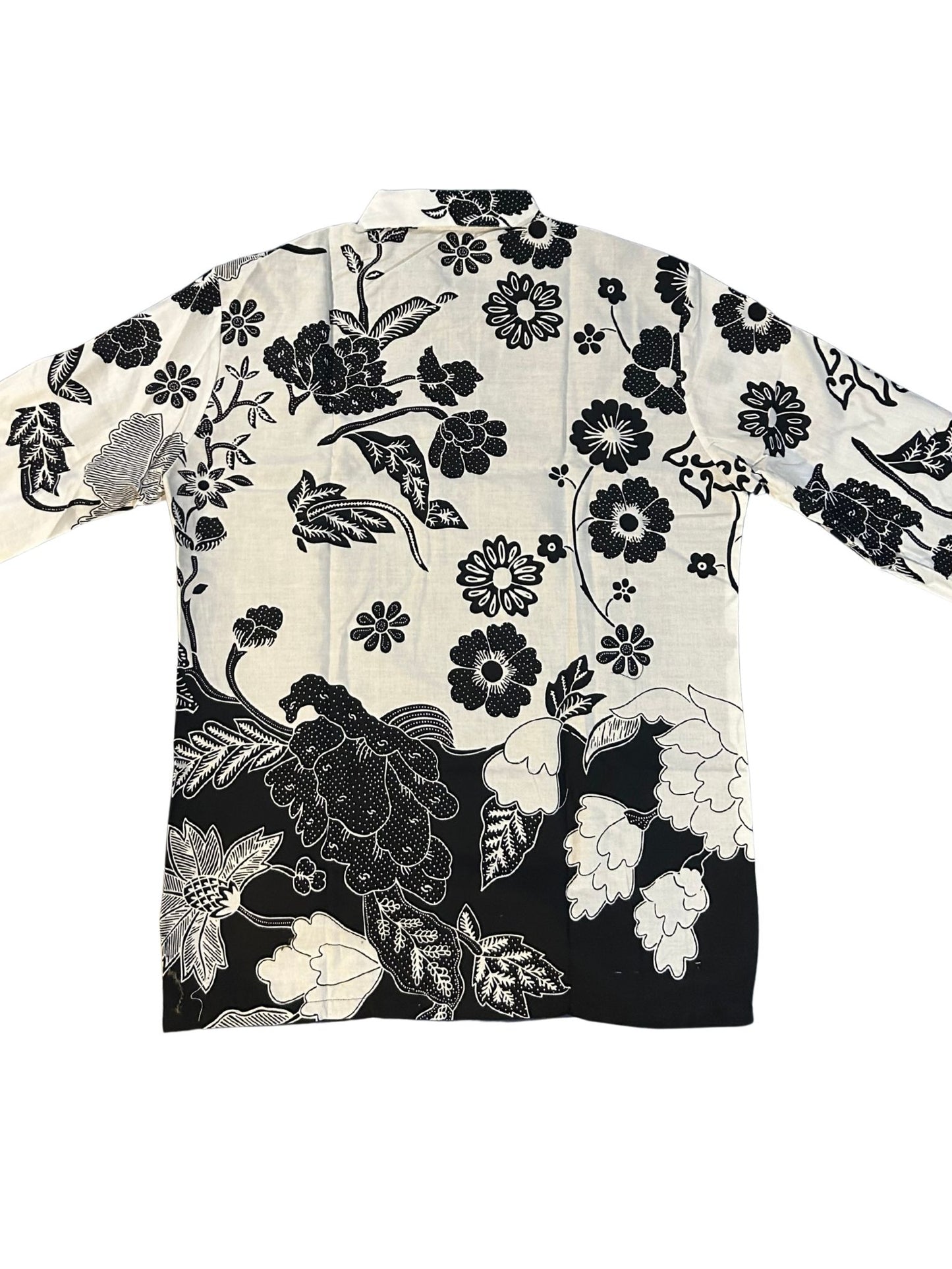 Monochrome Floral Batik - Long Sleeve