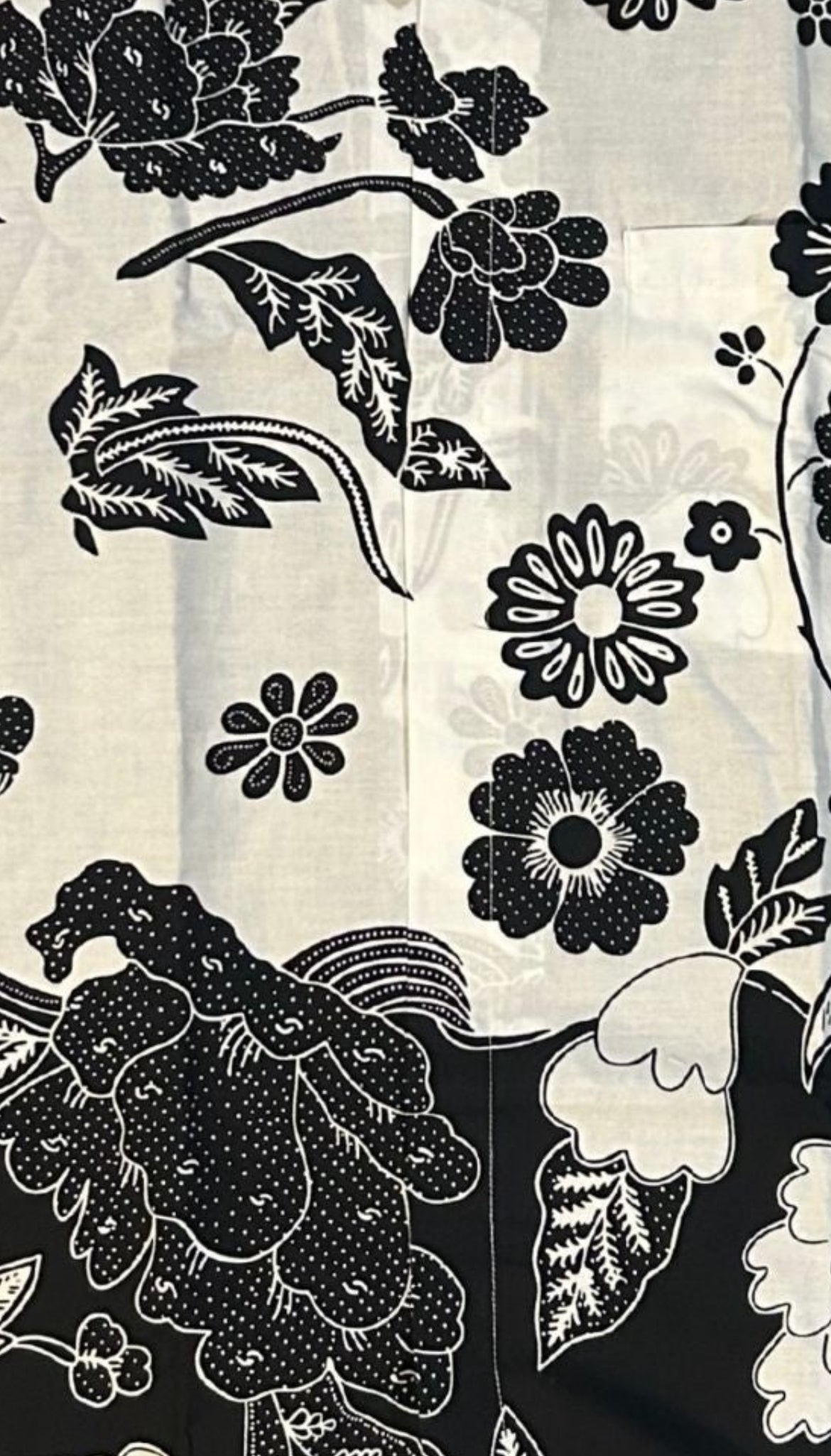 Monochrome Floral Batik - Long Sleeve