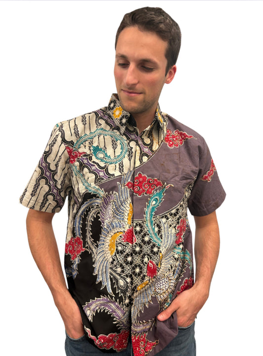 Hand-Made Purple Twin Flamed Cloudbird -Short Sleeve