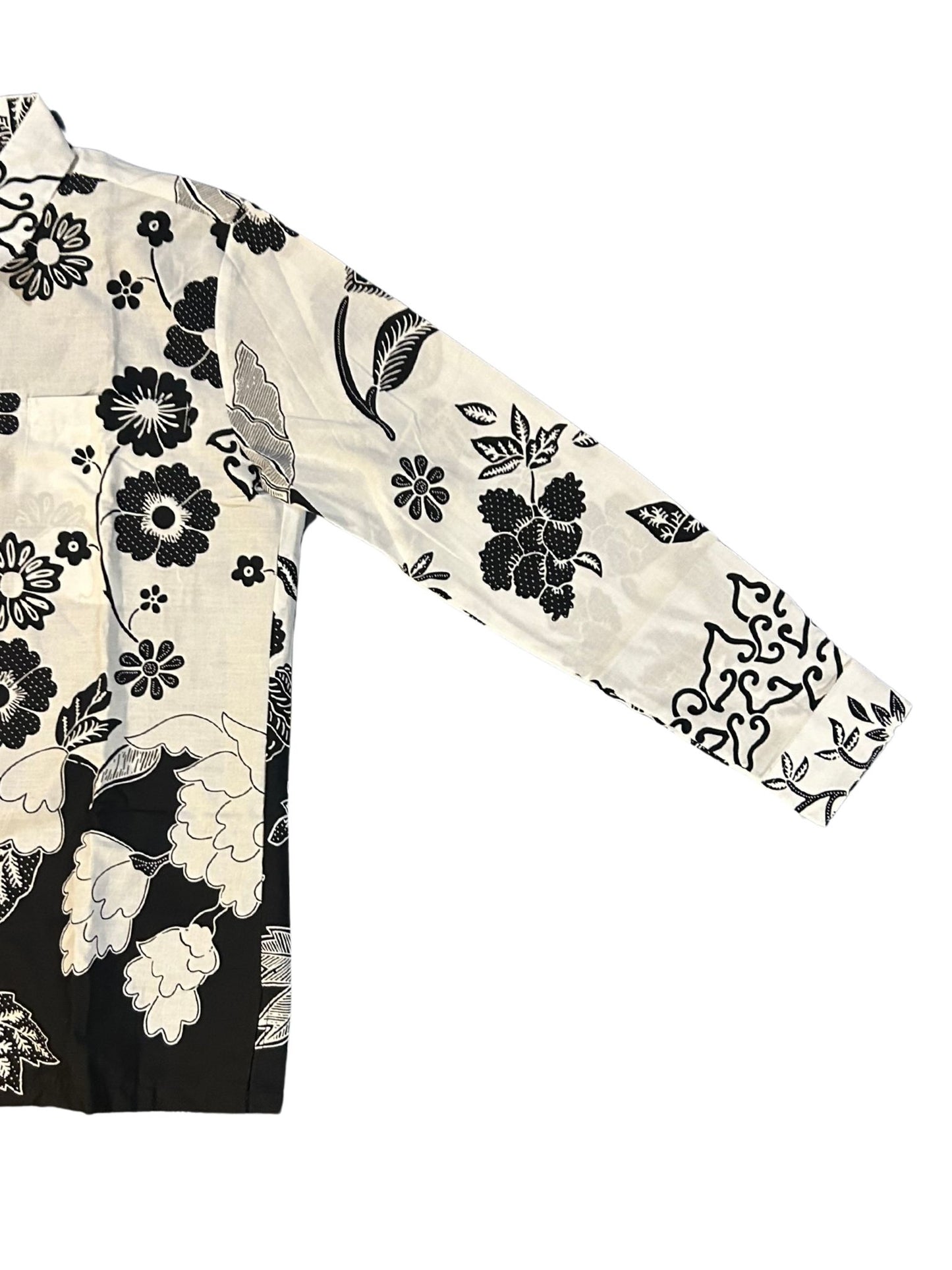 Monochrome Floral Batik - Long Sleeve