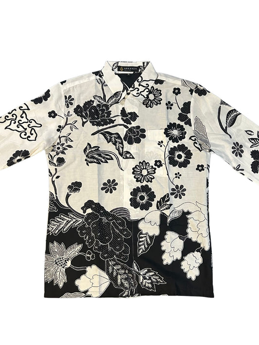 Monochrome Floral Batik - Long Sleeve