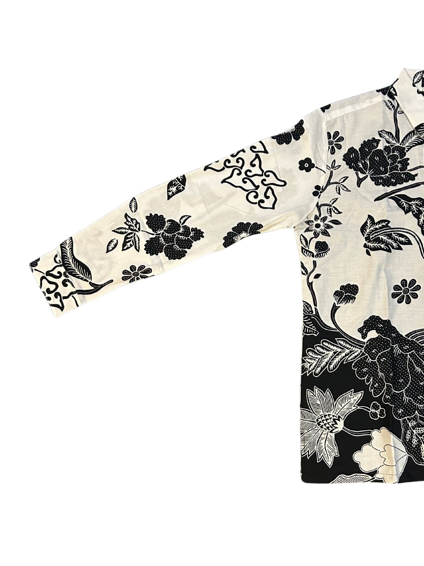 Monochrome Floral Batik - Long Sleeve