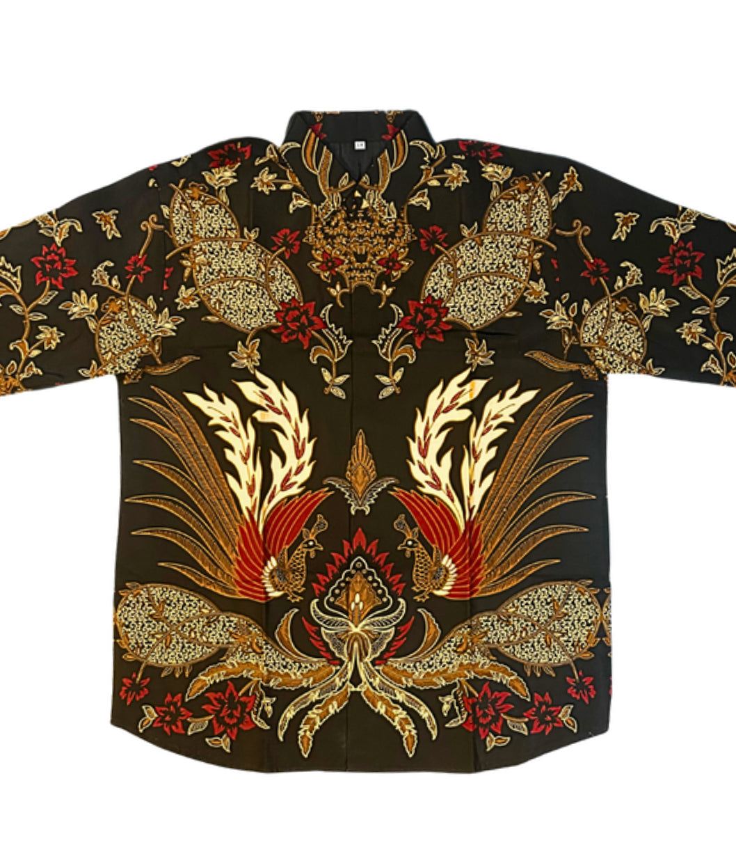 Twin Roosters and Rose Batik - Long Sleeve Batik